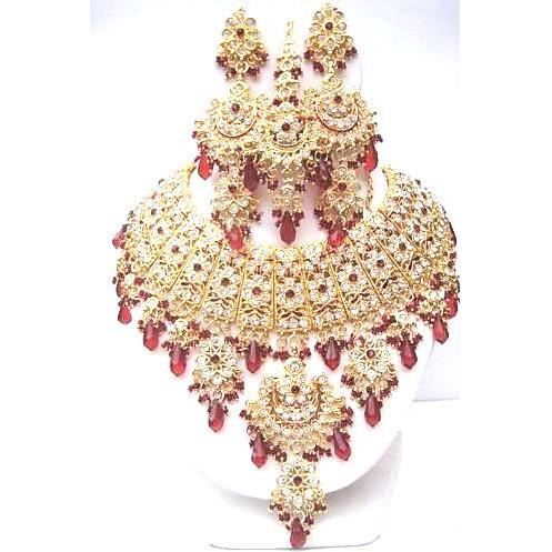 Lot De Bijoux De Mariage Indien Style Bollywood - Doré - Occasion Rare