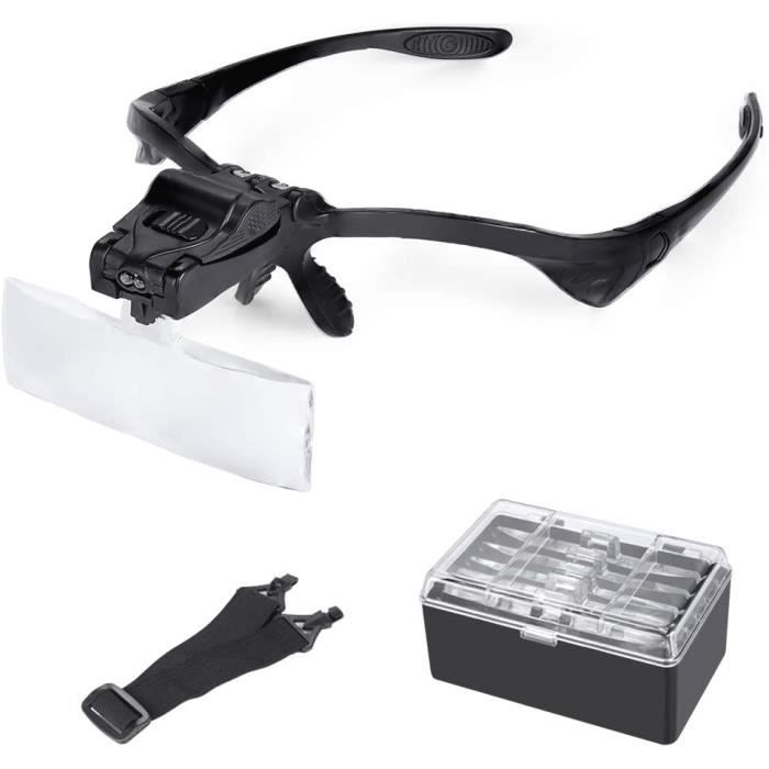 loupe avec lumière LED Loupe frontale Loupe de tête Avec