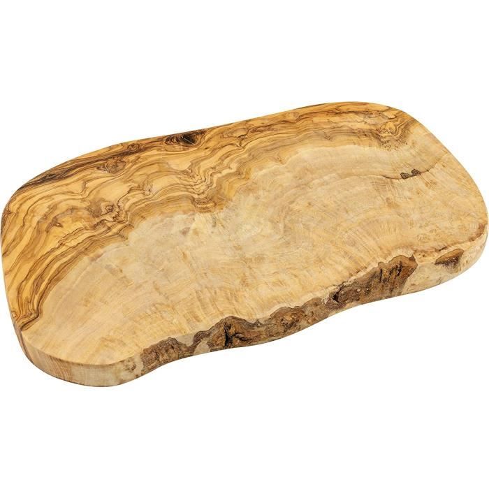 Planche à Découper En Bois D'olivier Avec Trou - Plateau De Service Artisanal Marron