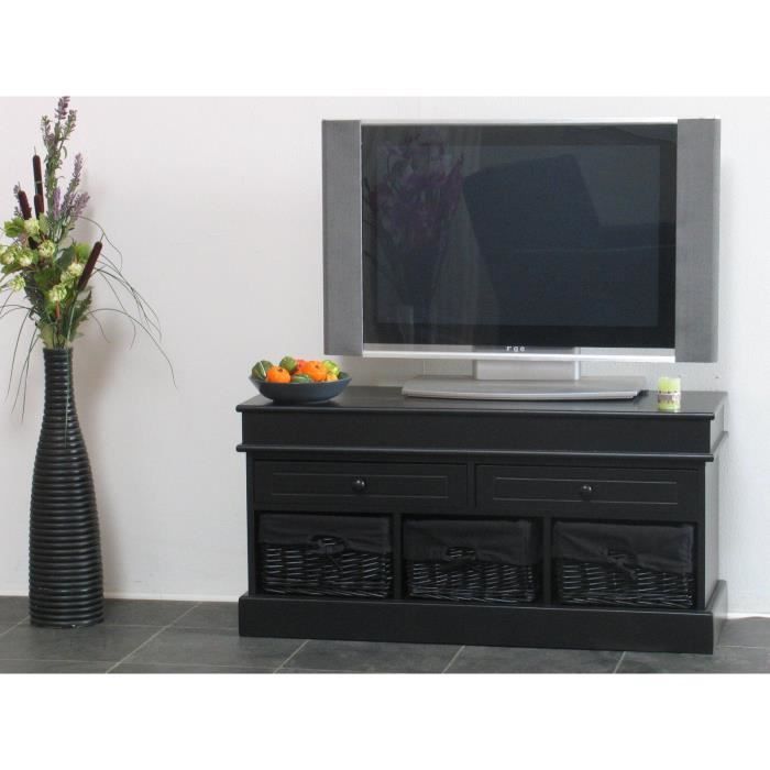 Tv Mobilier Hifi Trine Commode Armoire Buffet Tv Meuble Tv Noir