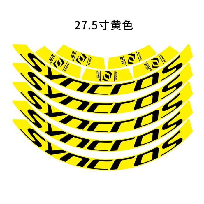 Stickers jante pour v/élo Syncross MTB 27,5 pouces Stickers Bike Original Rose fluo