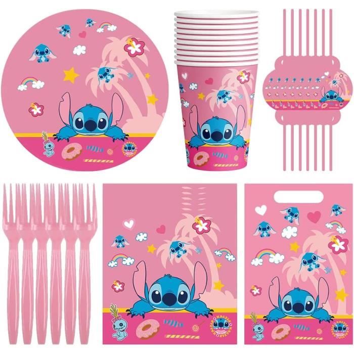 Pink Lilo & Stitch Vaisselle jetable Anniversaire Fête Décoration