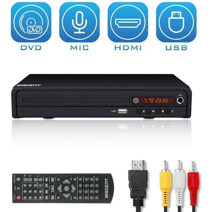 Lecteur DVD pour TV, DVD / CD / MP3 avec Prise USB, Sortie HDMI et AV  (câble HDMI et AV Inclus), télécommande (sans Blu-Ray) - Cdiscount TV Son  Photo