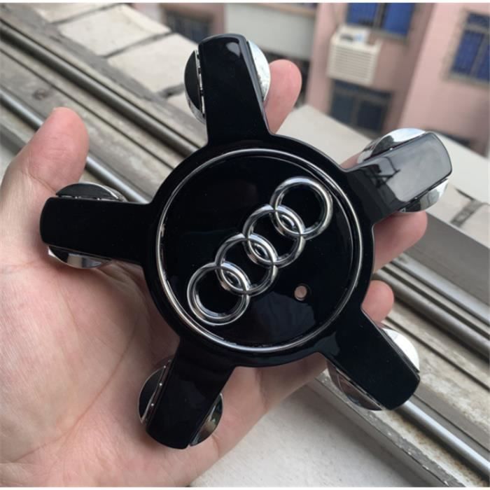 4 pièces 135mm Cache-moyeu avec Logo pour Jante en Alliage Compatible avec Audi sline A3 A4 A5 A6 A8 LQ3 Q5 Q7(Noir)