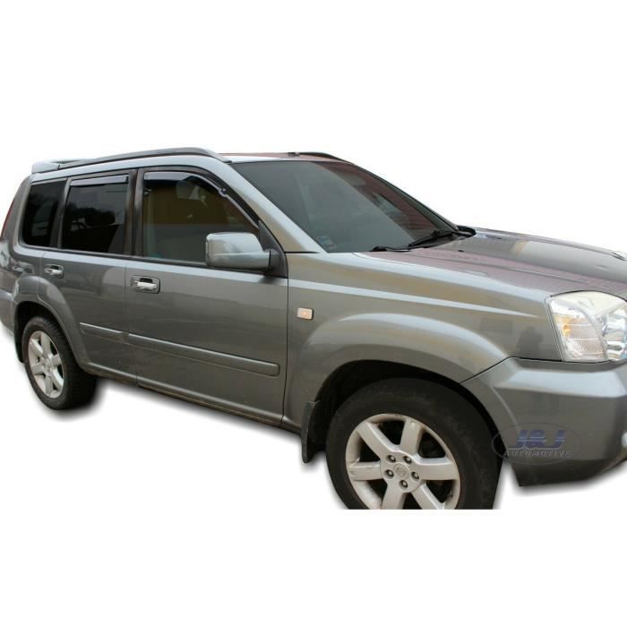 Déflecteurs De Vent Pare-pluie Pour Nissan X-Trail T31 (2008-2013) - Kit 4 Pièces Avant/arrière, Acrylique Haute Qualité, Facile à Coller - Améliore Ventilation Et Confort