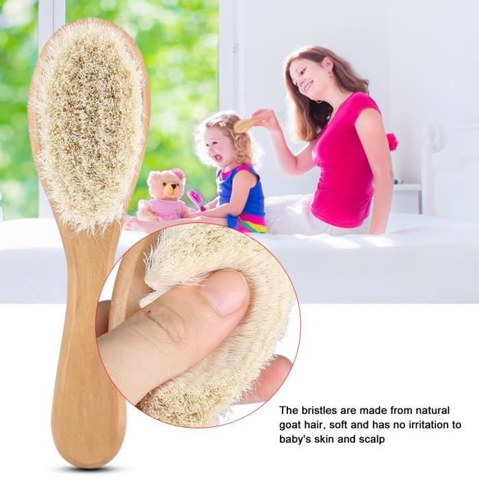 Brosse A Cheveux Pour Bebe Avec Manche En Bois Brosse De Chevre Naturelle Douce Pour Soigner Les Cheveux Et Le Cuir Chevelu De Cdiscount Electromenager