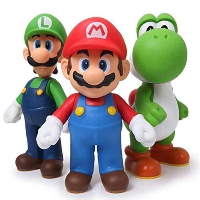 FIGURINE COUPLE SUPER MARIO BROS LUIGI PVC JOUET DÉCORATION 25 Cm