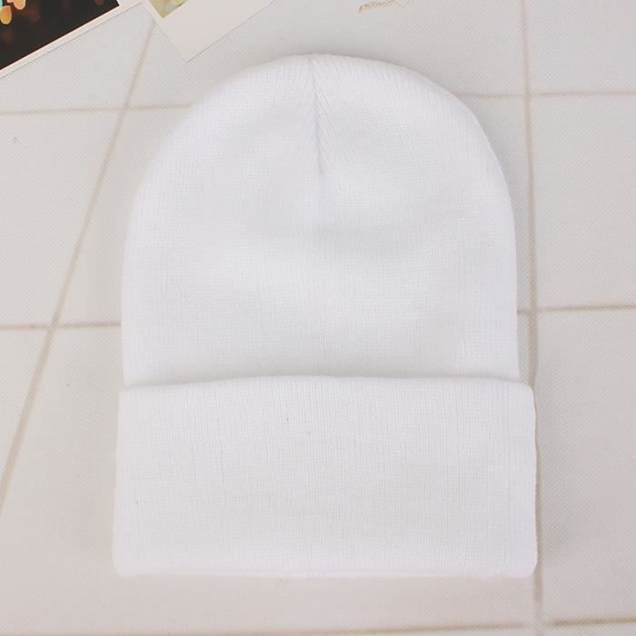 Bonnet Tricoté d'Hiver pour Femmes Bonnet Femme Restez au Chaud Élégant avec Bonnet Tricoté d'Automne Hiver Couleur Unie Géométrique