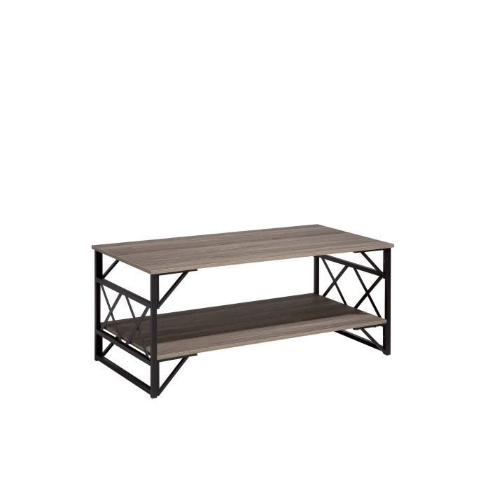Table basse bois foncé et taupe - BELIANI - BOLTON - Scandinave - Moderne - Rectangulaire Table basse bois foncé et taupe - BELIANI - BOLTON - Scandinave - Moderne - Rectangulaire