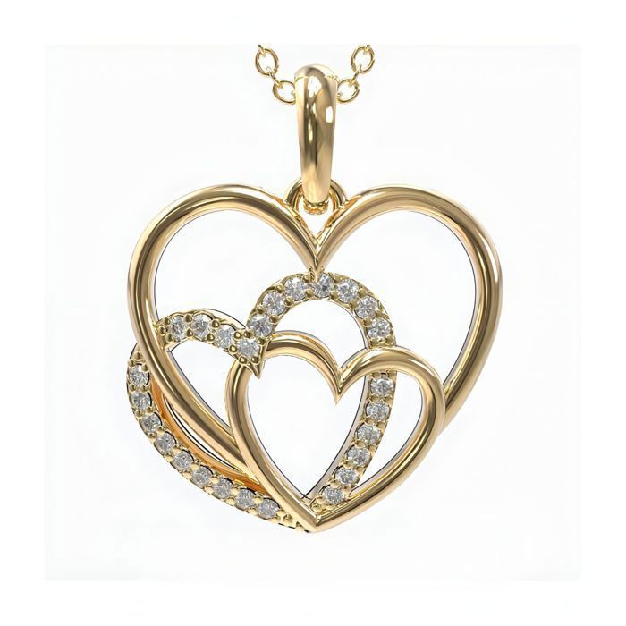 Collier Cœur Plaqué Or 14 Carats Pour Femme - Chaîne 42 Cm + Extension 5 Cm, Hypoallergénique, Avec Boîte Cadeau