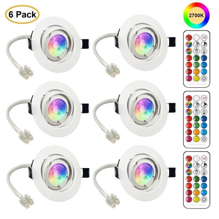 Led Spots Encastrables Orientable Gu10 Ampoule Rgb Couleur