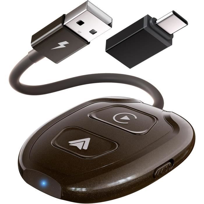 Adaptateur CarPlay Et Android Auto Sans Fil 2-en-1 - Convertisseur Plug And Play Pour Voiture