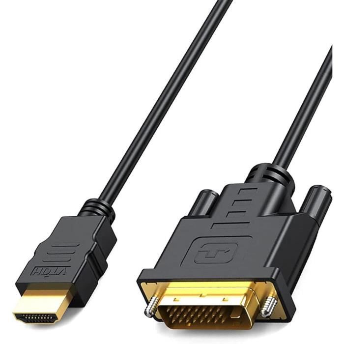 Adaptateur de câble HDMI vers DVI - Convertisseur bidirectionnel de ...