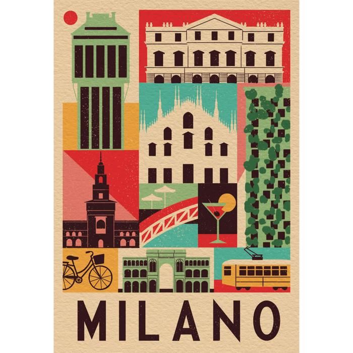 Puzzle 1000 pièces - CLEMENTONI - Style in the City - Milan - Architecture - Fabriqué en Italie Puzzle 1000 pièces - CLEMENTONI - Style in the City - Milan - Architecture - Fabriqué en Italie
