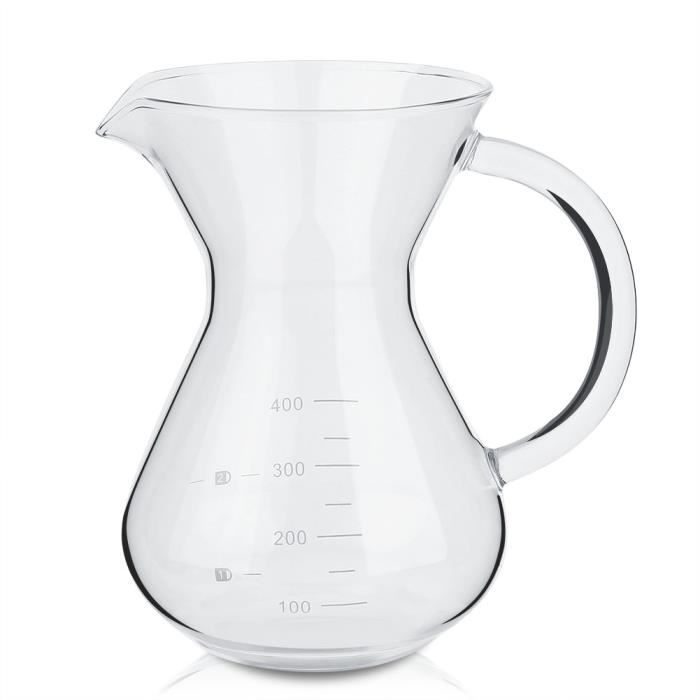 Ensemble Cafetière Manuelle Verre 500ml - Filtre Goutte à Goutte Avec 40 Feuilles Et Cuillère