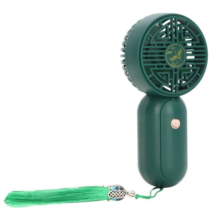 La couleur verte Petit ventilateur portable à piles rechargeable par USB, mini ventilateur