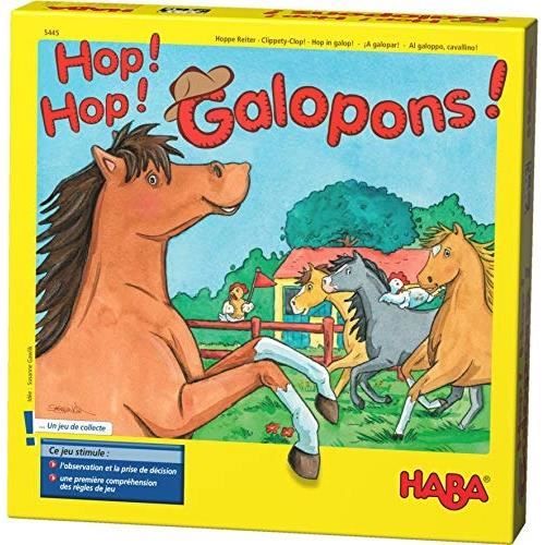 HABA – Hop ! Hop ! Galopons ! – Jeu De Course Et De Collecte Pour Chevaux, 2-4 Joueurs, Dès 3 Ans – Matériel En Bois, Fabriqué En Europe