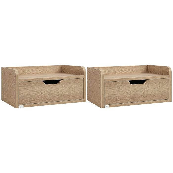 HOMCOM - Table de chevet - Panneau de particules - 40x30x19.5cm - Bois naturel