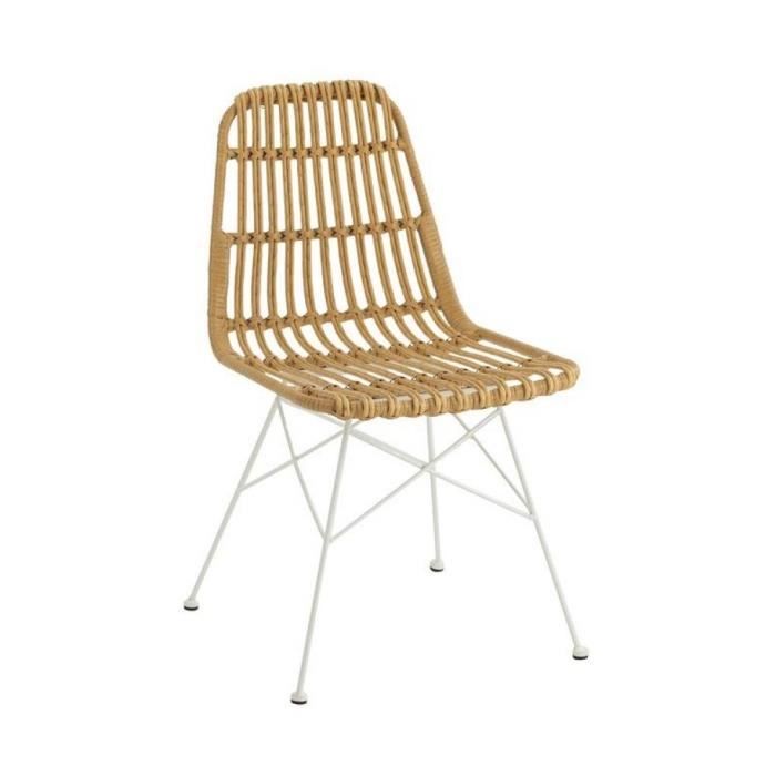 chaise de jardin inside 75 rapha en métal blanc avec design art déco dans le dos