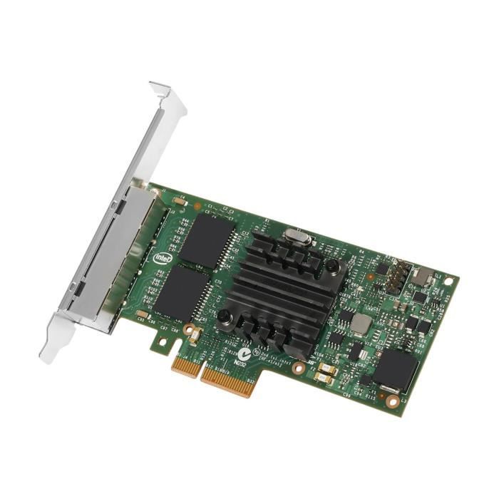 INTEL Carte Gigabit Ethernet pour Server I350-T4 - PCI Express 2.1 x4 - 4 Ports - 4 x Réseau (RJ-45) - Paire torsadée