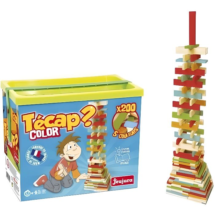 Jeu de construction en bois - JEUJURA - TECAP COLOR - 200 pièces - Mixte - A partir de 4 ans