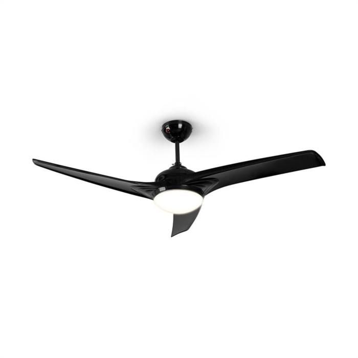 Ventilateur de plafond - Klarstein Figo - Ø 52 (132 cm) - Plafonnier réversible - 3 vitesses - 55W - noir - Klarstein