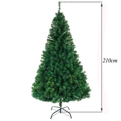 Sapin de Noël Artificiel 210 cm avec 1100 Branches Décoration de Noël réutilisable,vert