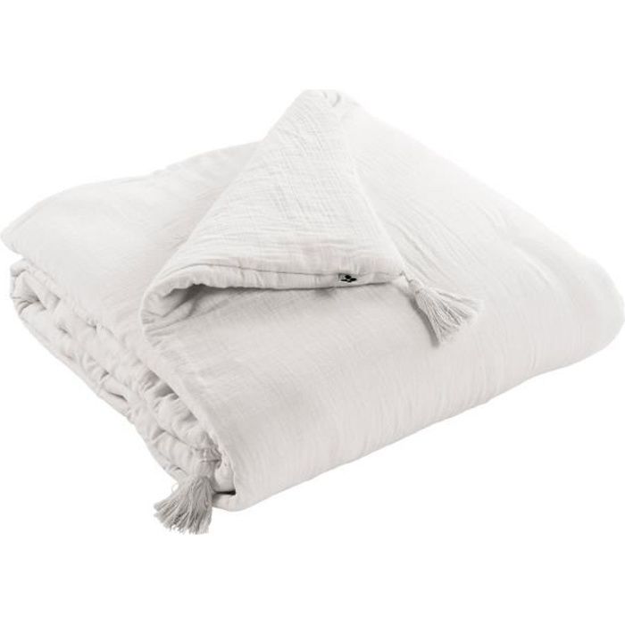 Housse de couette Double Gaze Coton 200 x 200 cm Gaia Chantilly