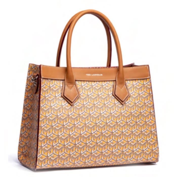 Sac cr ateur Ted Lapidus jaune miel 32x25x14 cm R6833
