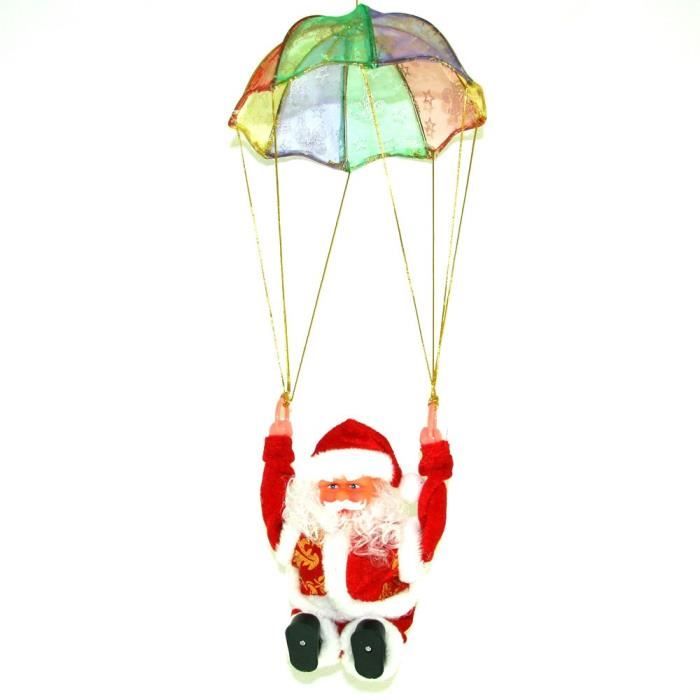 Père Noel musical et lumineux avec parachute Cdiscount Maison