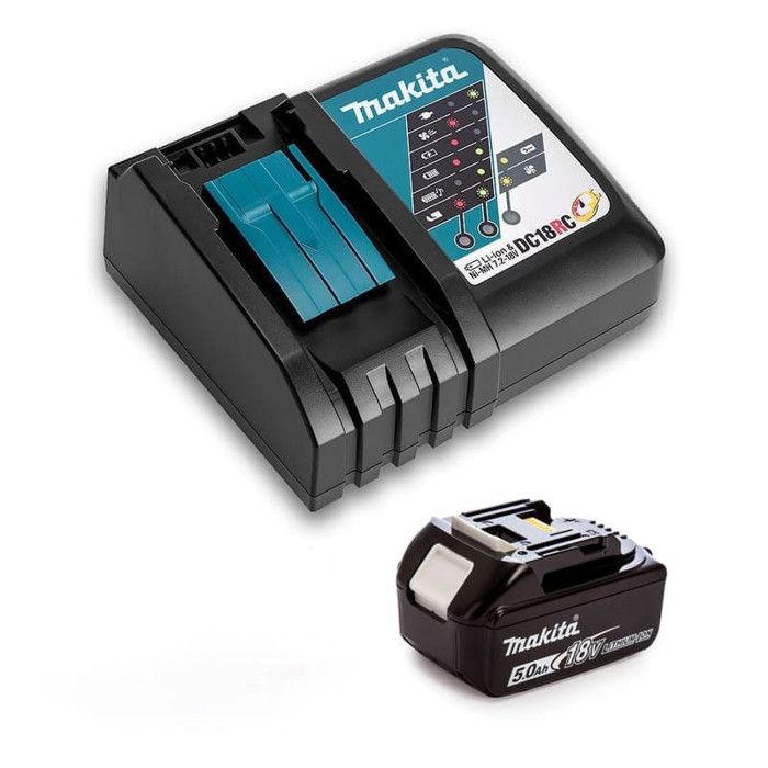 Makita Power Set 1x Chargeur rapide DC 18 RC + 1x Batterie BL 1850 5 0 Ah