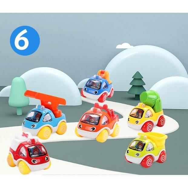 Vehicules A Tirer 6 Pcs Jouet Voitures Bebe Cadeau Mini Jouet Voitures Vehicules De Construction Cartoon Par Friction Cadeau Cdiscount Jeux Jouets