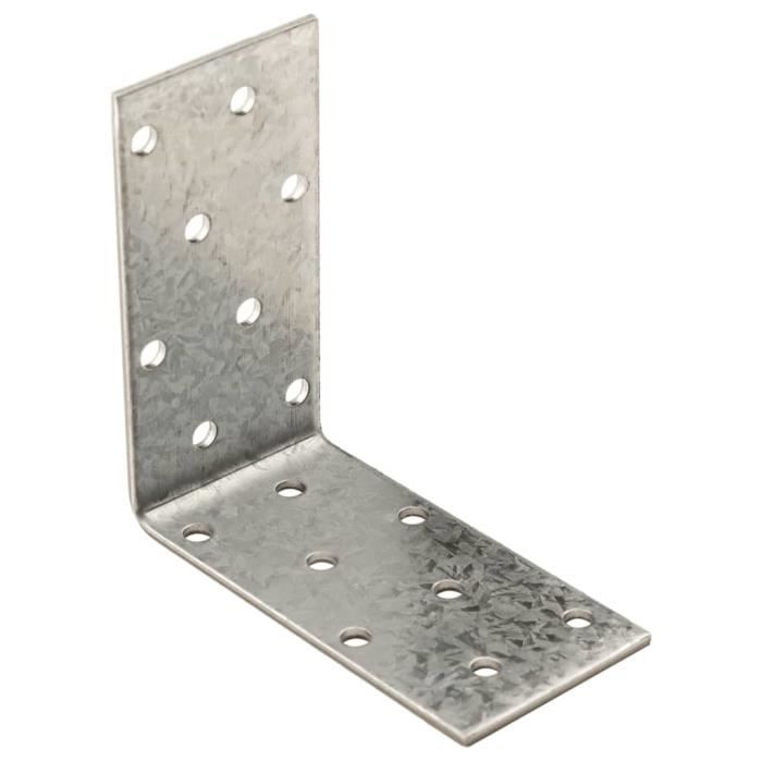 Lot de 12 équerres de chaise acier galvanisé / galvanisé, L.30 x h.30 x