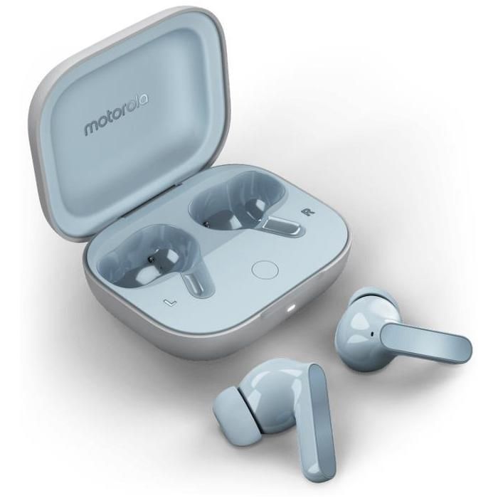 Casque Bluetooth - MOTOROLA - Moto Buds Illusion Blue - Anti-bruit - Rechargeable - Micro intégré