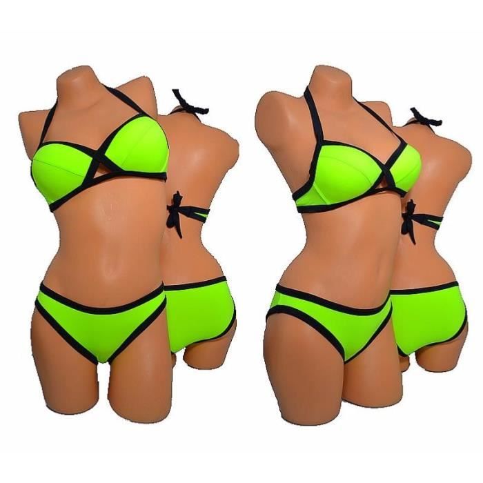 Maillot de bain 2 pièces fluo clearance