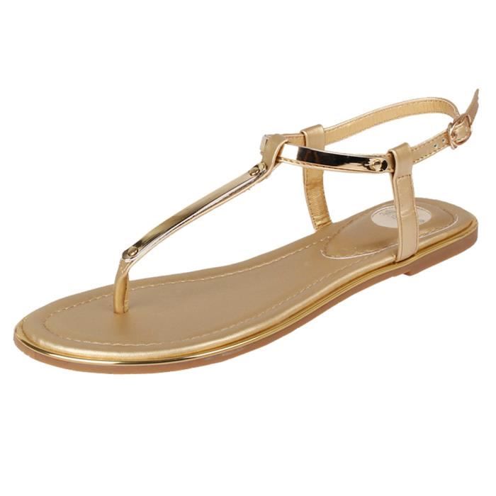 Sandales Plates Boheme Femmes Filles Tamaris Ouvertes Ete De Plage Retro Clip Toe Metallique Chic Pour Mariage Soiree Or Noir Achat Vente Sandale Nu Pieds Cdiscount