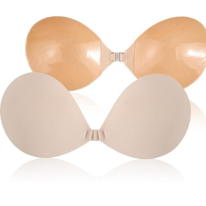 Soutien-gorge Adhésif Sans Bretelles Viccess - 2 Paires, Push-up, Réutilisable, Invisible