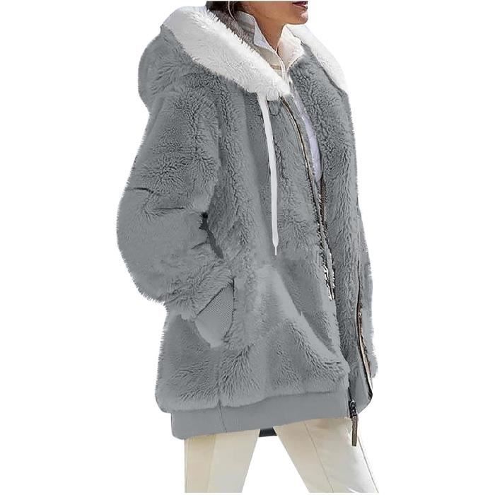 Manteau femme hiver gris clair hot sale