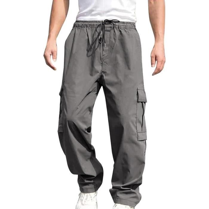 Pantalon Cargo Homme Marque Taille Elastique Poches Pratiques Gris Gris Cdiscount Pret a Porter