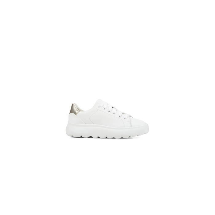 Geox Baskets femme Geox Spherica EC4 - GEOX - Blanc - Femme - Cuir - Lacets - Plat