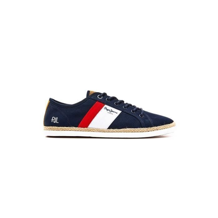 Pepe Jeans Baskets Pepe Jeans Maui Blucher Bleu marine Homme - PEPE JEANS - Maui Blucher - Daim-Nubuck - Lacets - Plat
