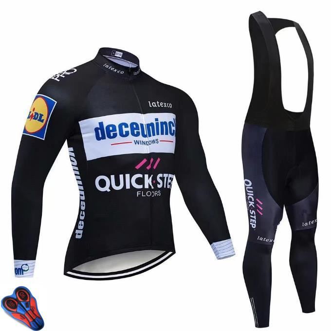 Maillot De Cyclisme Homme Manches Longues - Polyester/Élasthanne - Respirant Et Confortable - 3 Poches