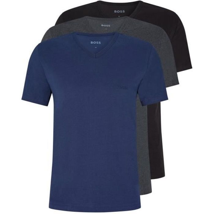 Lot de 3 Tee shirt coton col V Hugo boss Homme
