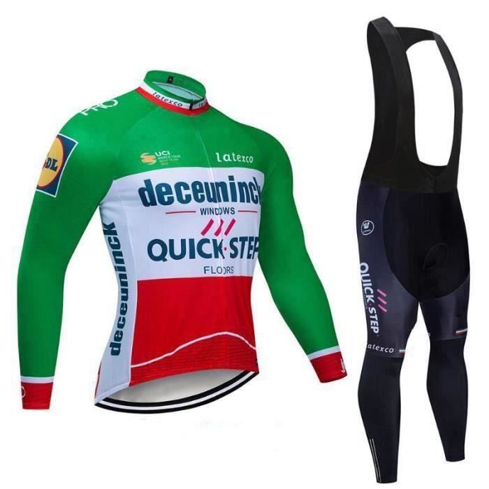 Maillot De Cyclisme à Manches Longues pour Hommes, Ensemble De Maillot De Cyclisme Jersey Pantalon à Bretelles Rembourré en Gel 9D, Combinaison De Cyclisme Printemps Automne (Jaune 1,XL
