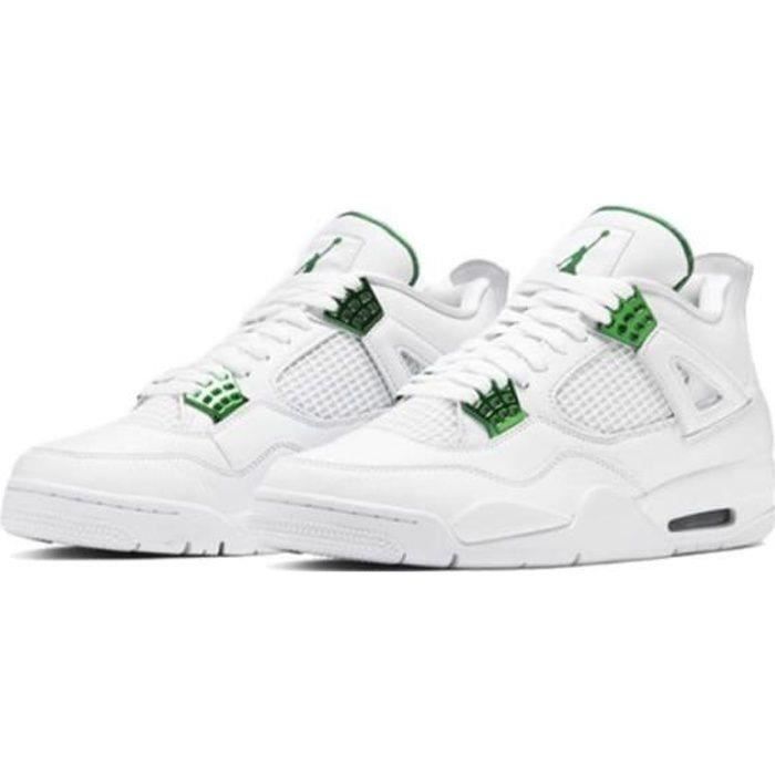 Basket Jordan 4 Retro Metallic Rouge Noir Blanc Vert Mixte
