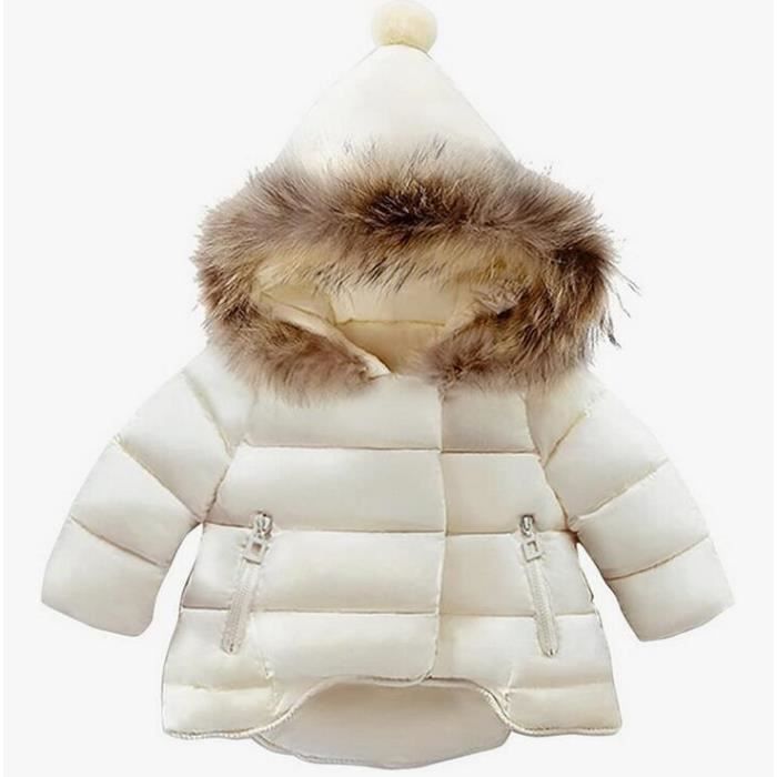 Manteau Blouson a Capuche Enfant Fille Trench Coat Blazer Veste Manche Longue 1 9 Ans B beige Blanc Cdiscount Pret a Porter