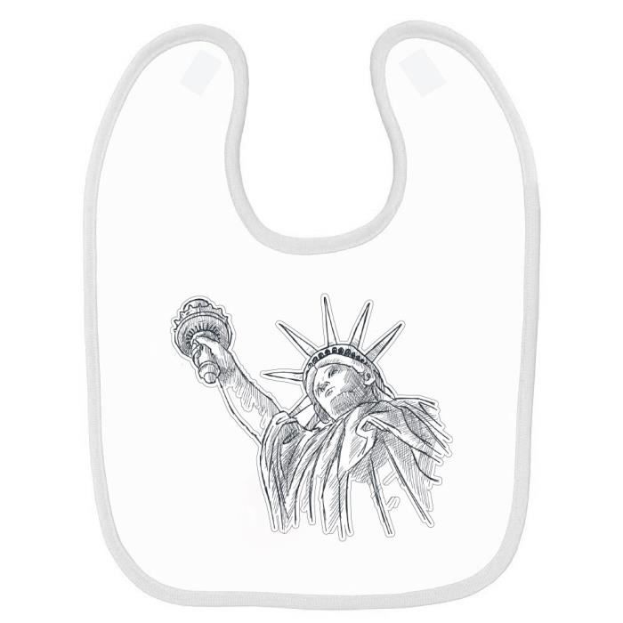 Bavoir Bebe Imprime Statue De La Liberte Blanc Cdiscount Puericulture Eveil Bebe