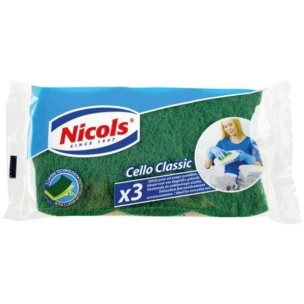 Lot de 3 éponges végétale grattante NICOLS Cello classic
