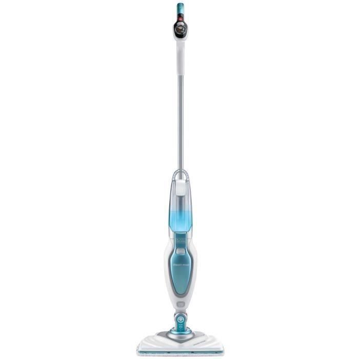 BLACK & DECKER FSM1630-QS - Balai vapeur Tête delta - 1600 W - 4 accessoires - Blanc / Bleu
