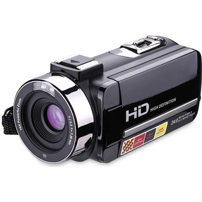 FHD 1080P 24MP Caméra Vision nocturne infrarouge Caméscopes Filtre caméra Écran